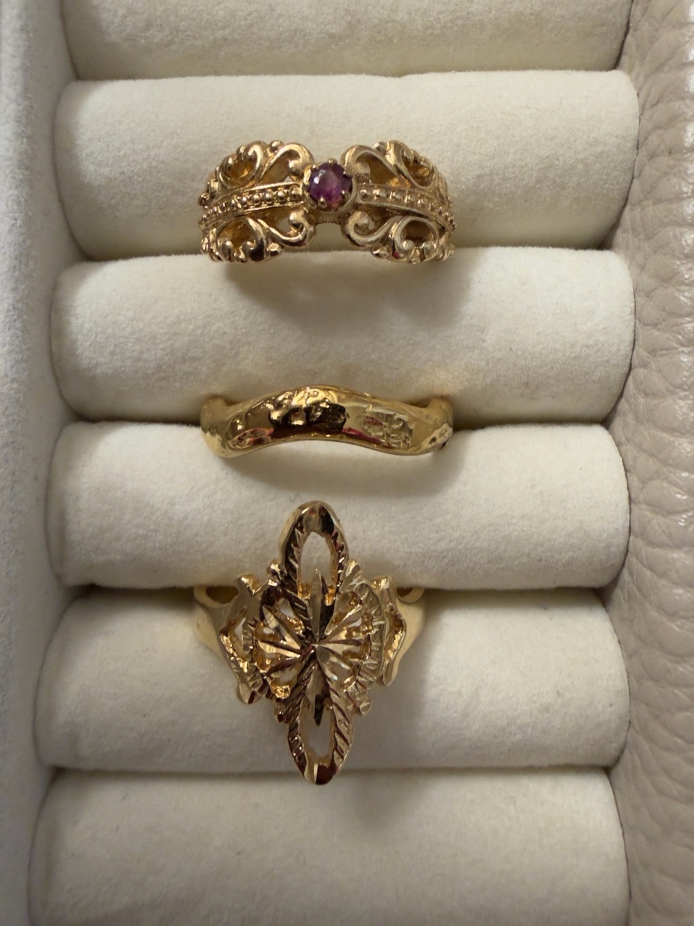 Bundle of 3 Gold Size 8 Rings